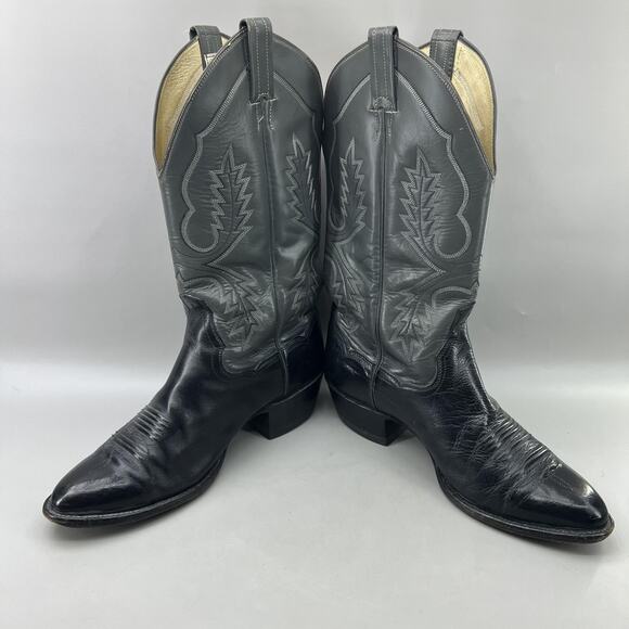 Panhandle Slim Sanders Western Boots Men Size 9.5 E Wide Black Gray Cowboy Shoes main image 5